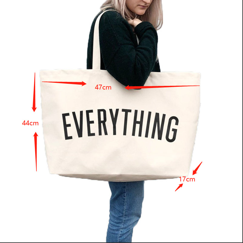 대용량 캔버스 토트 백 추가 편지 패션 비치 토트 백  - Yoga Fitness Bag 리뷰 및 가격