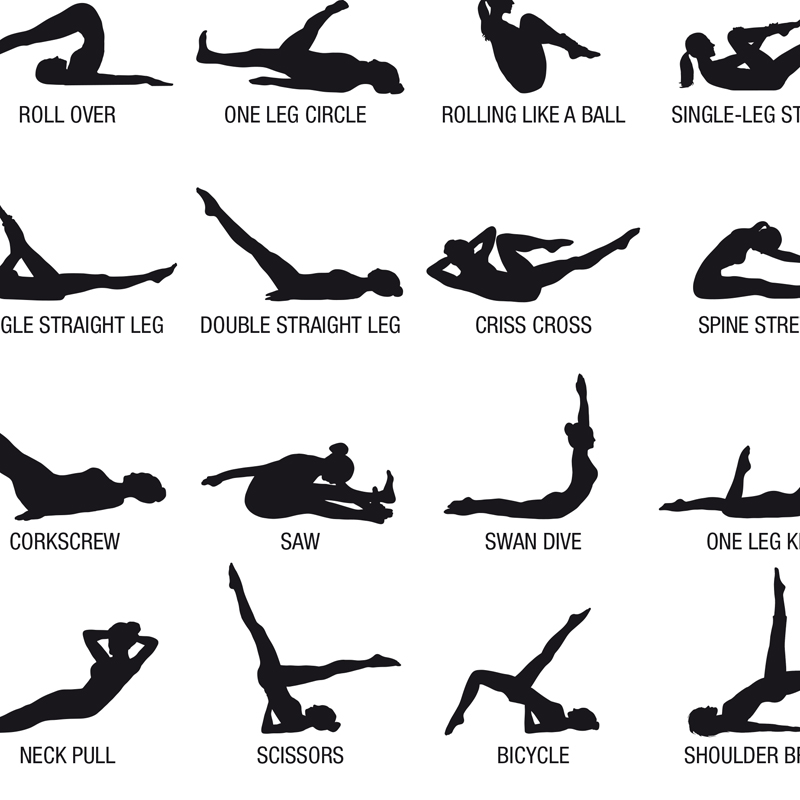프레임리스 필라테스 운동 차트 포스터 캔버스 프린트,  - Fitness Yoga Pilates 리뷰 및 가격