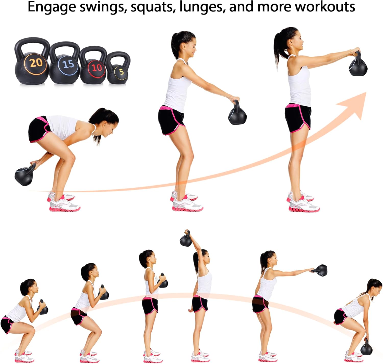 홈 HIIT 운동 4피스 케틀벨 웨이트 세트, 색상은  - Kettlebell 리뷰 및 가격